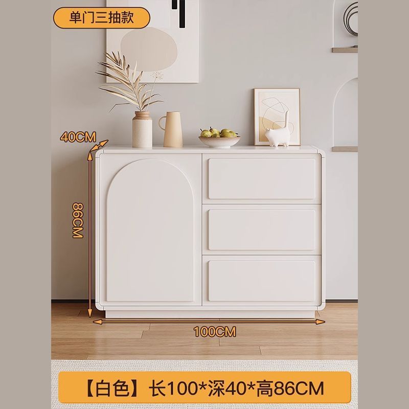 ตู้ลิ้นชักเดี่ยวทรงกลม 3 ชั้น สีขาว ขนาด 100 ซม.