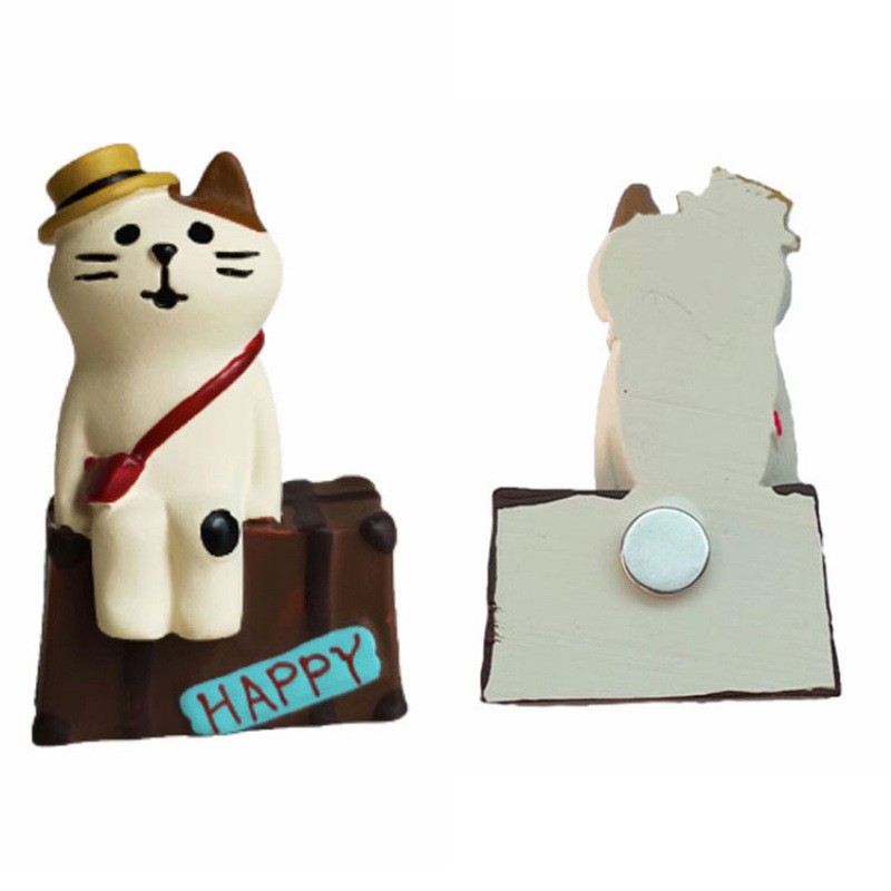 Autocollant de réfrigérateur chat blanc Haapy