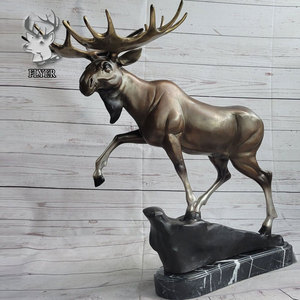Fabrika doğrudan satış çıkış büyük hayvan fiberglas reçine Moose heykeli bahçe için - Product Image 2