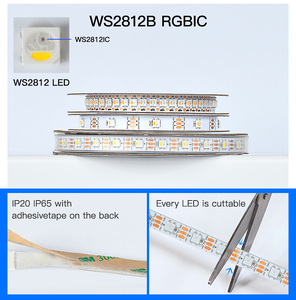 ws2811发光二极管条形灯5050 <span class=keywords><strong>rgb</strong></span> 60leds/m 12v 24v WS2811 <span class=keywords><strong>WS2801</strong></span>可寻址发光二极管像素灯带