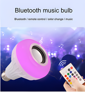 Yeni akıllı RGB ampuller kablosuz hoparlör müzik çalma ampul kısılabilir LED ampul ışık uzaktan kumanda ile - Product Image 3
