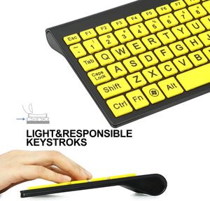 Grande stampa a grandezza naturale tastiera Wireless 2.4g e Mouse con stampa oversize per bambini ipovedenti ipovedenti - Product Image 6