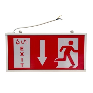 Witte LED metalen nooduitgangbord met 3W output, IP30-geclassificeerd, met neerwaartse pijl voor nooduitgangen - Product Image 1