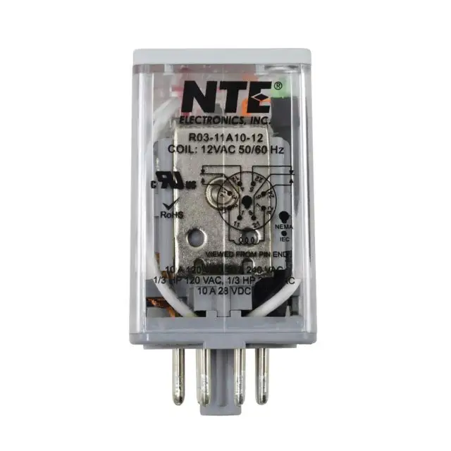 NTE GEN POUSE DPDT 10A Relais de puissance Goodsky 12V R03-11A10-12