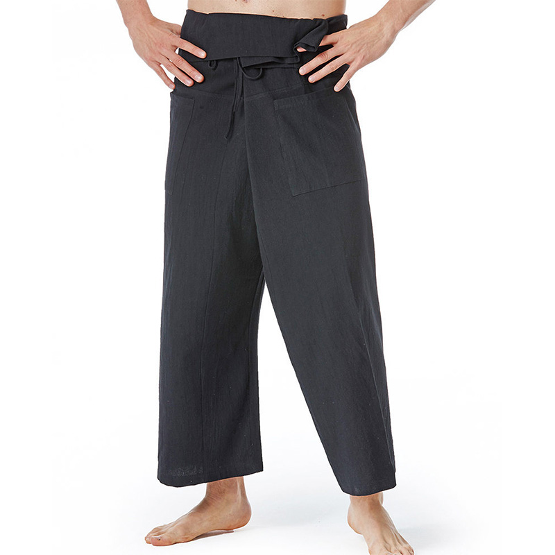 Black Thai Fisherman Pants for Men Women