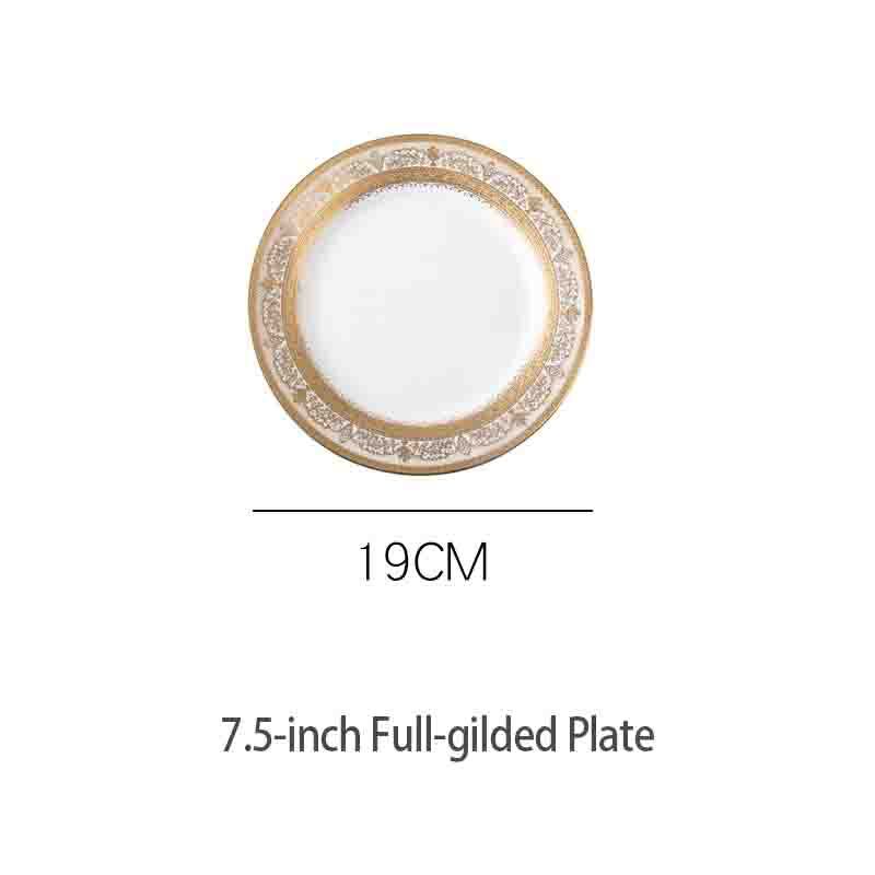 White 7.5-inch Full-gilded Plate