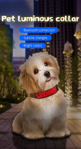 Glow <strong>Dark</strong> RGB LED Pet Dog Collar Rechargeable APP Control Night Safety Light with Scrolling <strong>Display</strong> for Outdoor Use - Product Image 2
