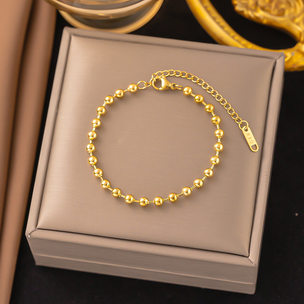 Bracelet chaîne à billes SLE40 doré