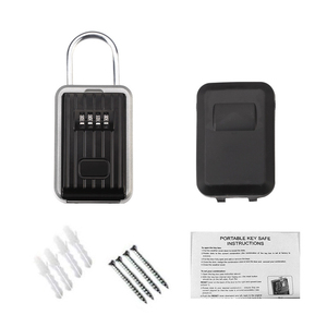 Tragbare 4-stellige Kombination Rücksetzbarer Code Schlüssels chloss Box Wasserdicht Innen Außen Abnehmbarer Schäkel Wand halterung - Product Image 3