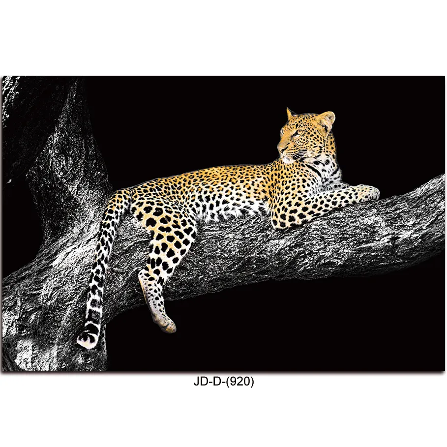 Pinturas al óleo para decoración del hogar, arte de pared de leopardo, obra de arte original de animales, novedad de 2022