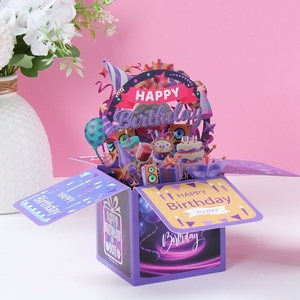 3D Pop-Up mutlu doğum günü kartı dijital izlenim müzik tarzı 3D kartpostallar tebrik kartı için doğum günü hediyesi kağıttan yapılmış - Product Image 1