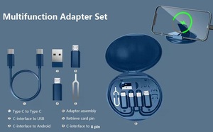 仓库销售数据线转换头便携式储物盒，多类型充电线转换器USB C型适配器储物盒 - Product Image 2