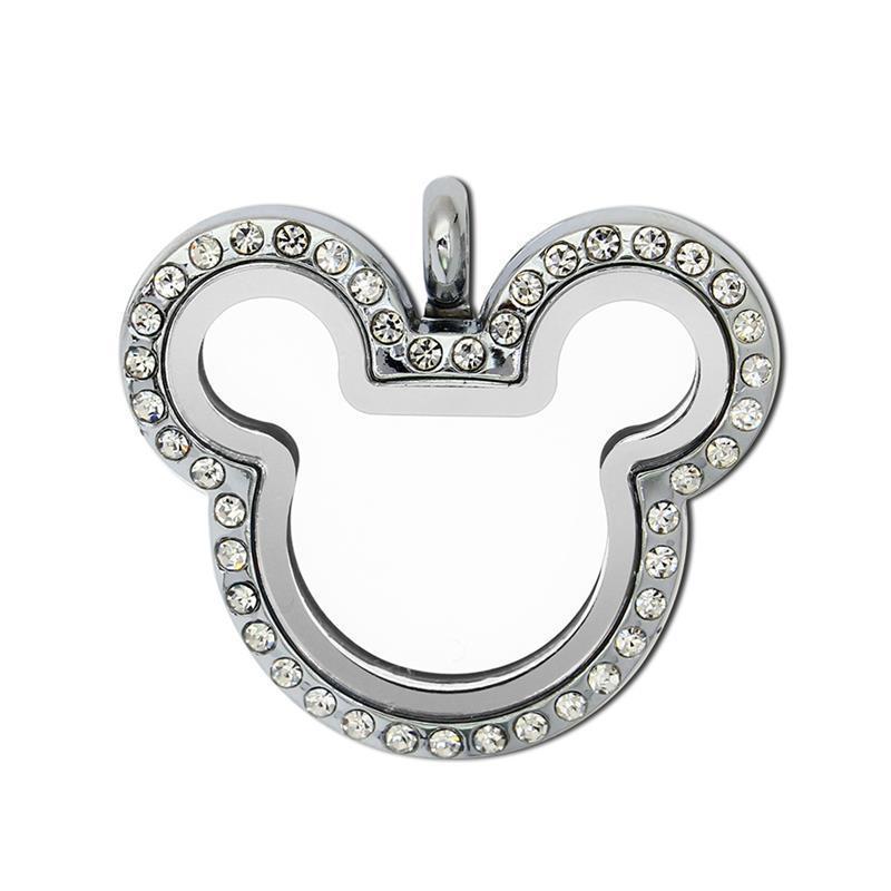 Cadre ovale avec tête de Mickey Mouse-finition chromée-taille diamant