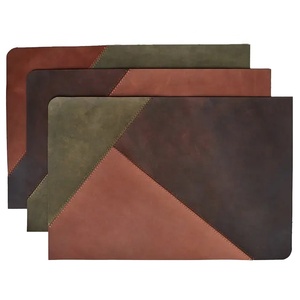 高品质餐桌垫手工拼接皮革矩形彩色定制标志餐垫 - Product Image 4