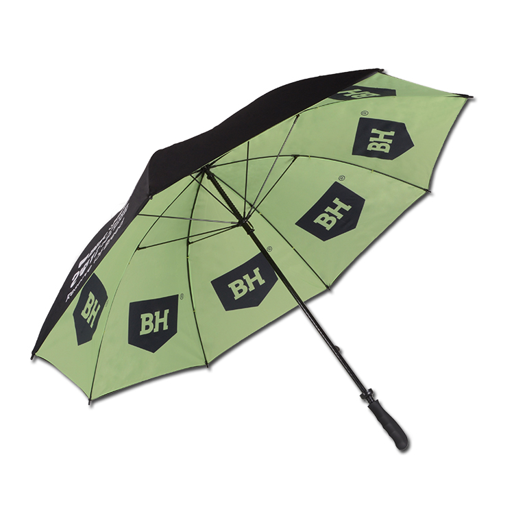 Parapluies de golf géants, extérieur noir, intérieur vert clair
