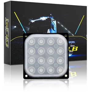 DXZ DC 12V 24V Square16LED緊急ストロボライト赤青運転警告車のトラックバンオフロード車の点滅ライト
