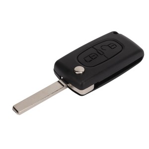 2 Button Flip <strong>Remote</strong> Key Case Black Easy to Carry Replacement for Peugeot 107 <strong>207</strong> 307 307cc 308 SW 407 607 Unslotted Blade CE053 - Product Image 2