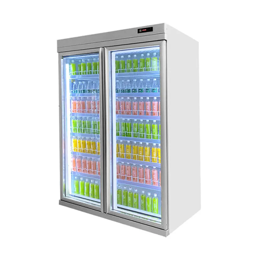 ตู้แช่ตู้เย็นแบบประตูกระจกสำหรับ1463L ไวน์เครื่องดื่มเพื่อสุขภาพสีเขียว