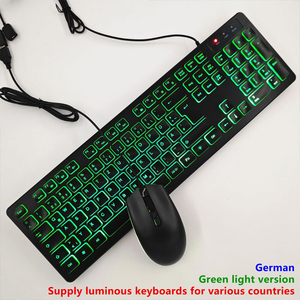 Multi-<strong>Language</strong> Illuminated USB <strong>Keyboard</strong> with Mouse Russian Spanish French Arabic German Portuguese Danish Thai-New Version - Product Image 2