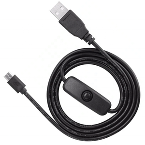 OEM Micro USB Cavo di Alimentazione Cavo di Ricarica Con ON/OFF Interruttore Per Raspberry Pi 3/2/B-Nero - Product Image 1
