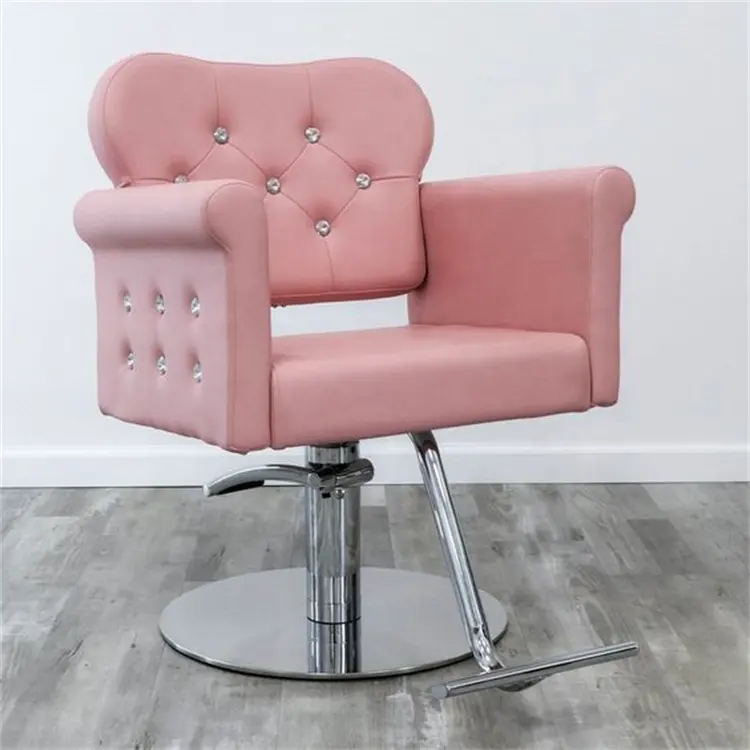 Muebles de salón para mujer, silla de estilismo, color rosa