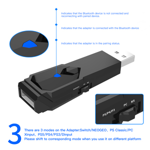 Wireless Controller Converter 3 Verbindungs modi Adapter Kompatibel mit USB-C Gamepads für Universal Gamepad Game Zubehör - Product Image 4
