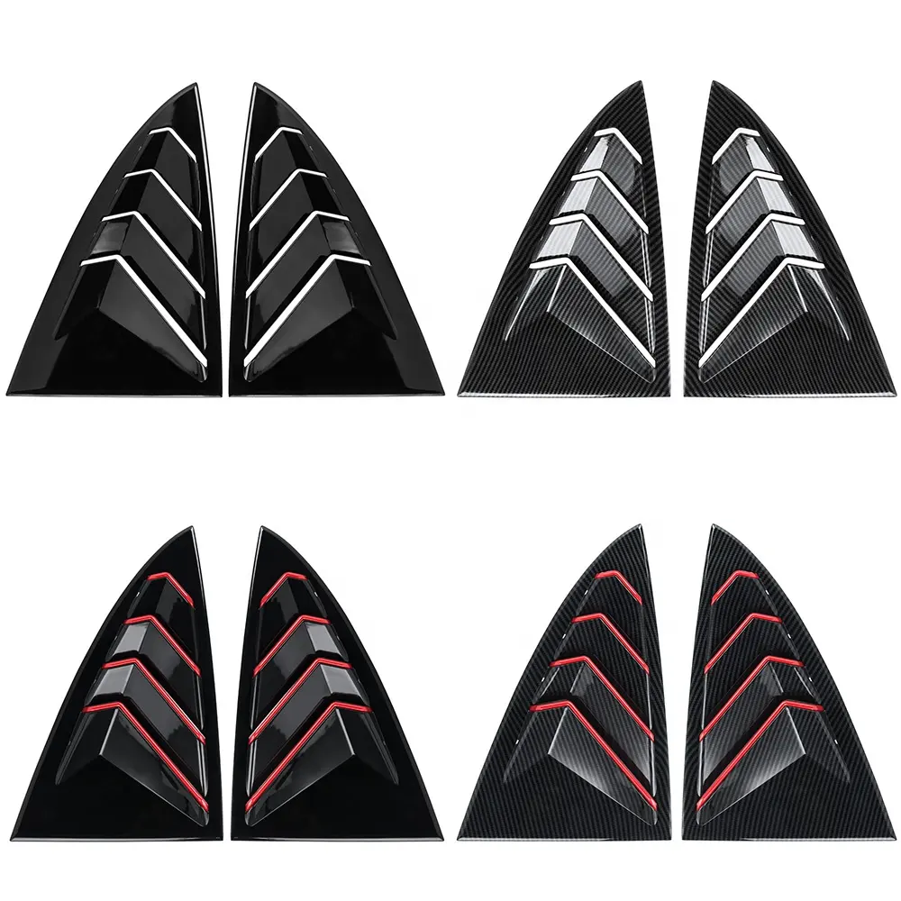 Persianas triangulares traseras para coche, Protector de fibra de carbono ABS, obturador de ventana de vidrio, para Tesla Model 3 2003-2015, 2 unidades