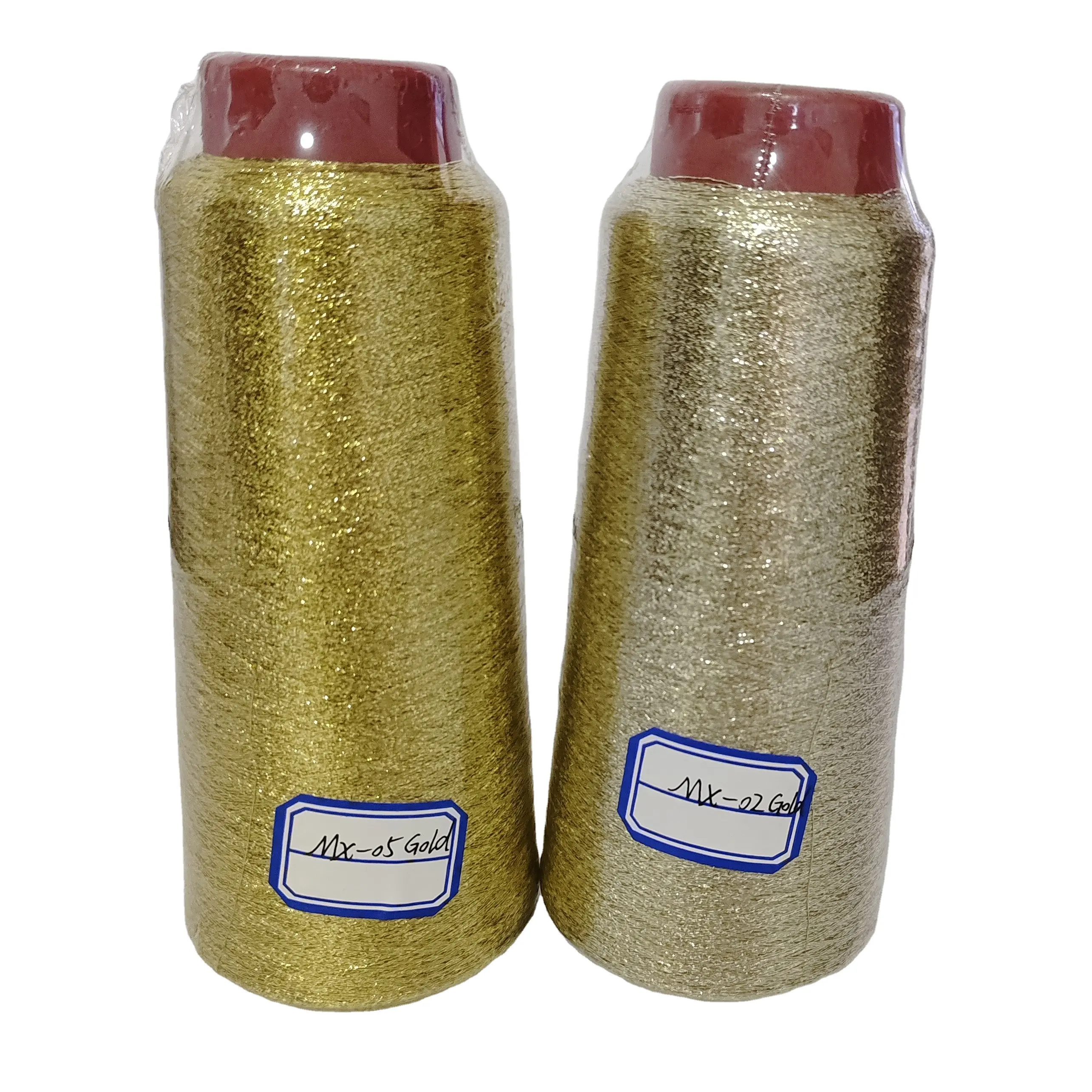 High-Quality MX-Type Metallic Yarn Manufacturer Multi color Metal yarn Thread for Weaving 12mic 2*30D polyester