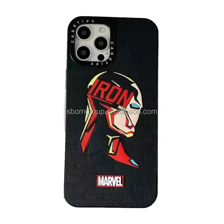 Branded Mobile Phone Case for iPhone 14 15 Pro Max Plus Customized Case Silicone Marvel Case Captain America