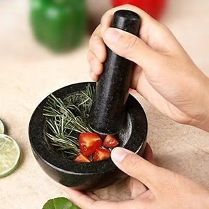 Bitki ve baharat araçları için doğal taş siyah harç ve Pestle - Product Image 6