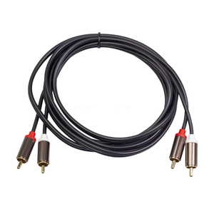2RCA镀金公对公音频视频电缆PVC RCA 1/1.8/3/5 m家庭影院适配器，用于DVD电视放大器扬声器插头 - Product Image 1