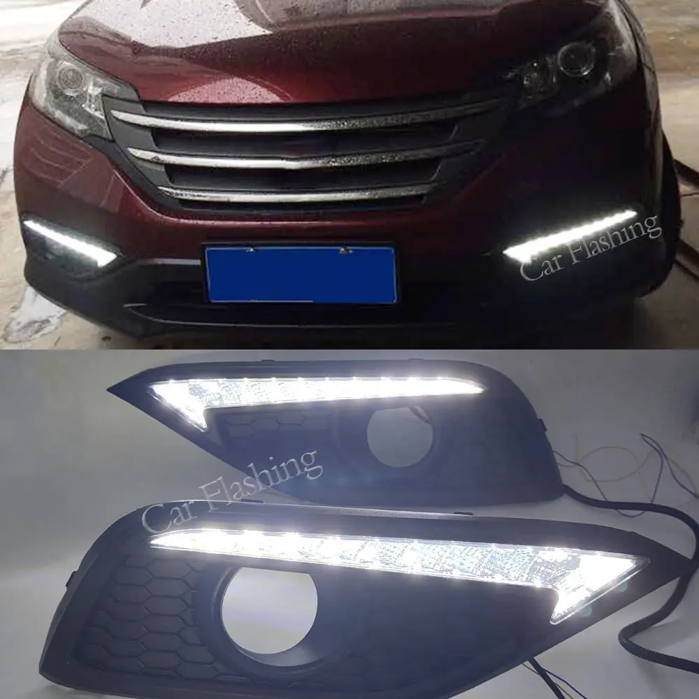 Lampu Berjalan Siang Hari, CR-V 2012 2013 2014 DRL Mengemudi Siang Hari dengan Lampu Sein Kabut Relay Siang Hari untuk Honda CRV