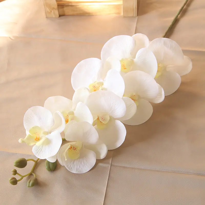 Artificial Decorative Silk Orchids 9 Heads Artificial Orchid Phalaenopsis for Wedding Event Decoration Flower