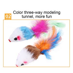 Paquete de 24 juguetes pequeños de hierba gatera, túnel de arcoíris, teaser interactivo de plumas de gato, bolas arrugadas de ratón esponjoso, juego de juguetes de primavera para gatos - Product Image 5