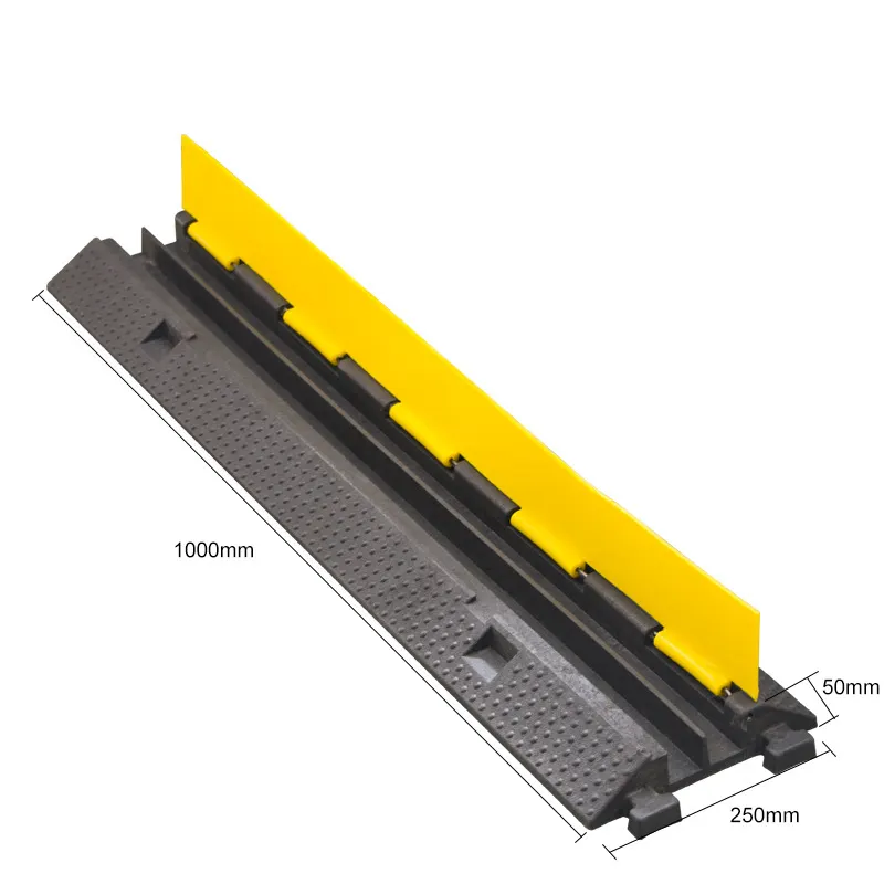 Protecteur de câble en caoutchouc et plastique, protecteur de câble de plateau de câble à 2 canaux, gaine de sol en pvc