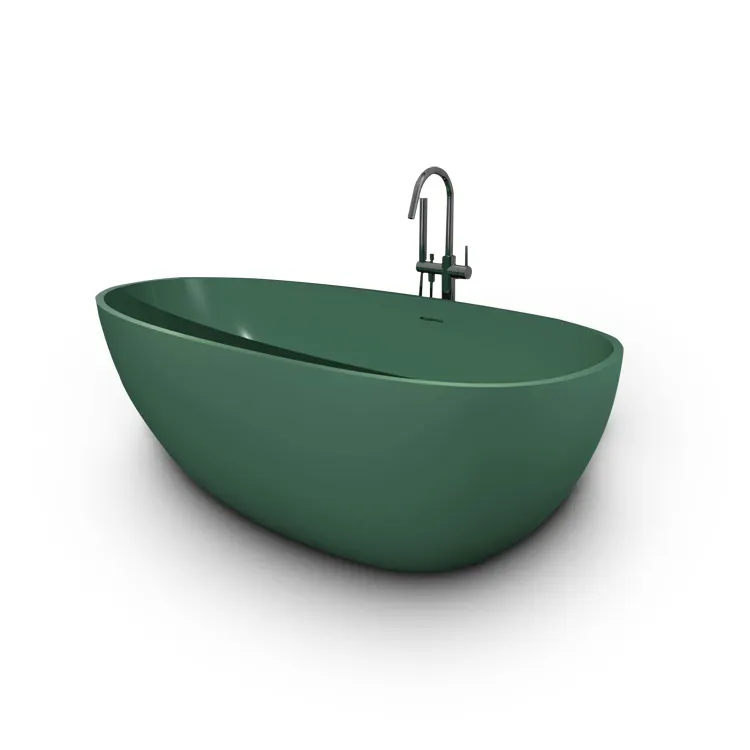 Color Verde de moda acrílico duradero remolino mármol sólido bañera independiente