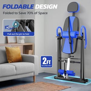 Wellshow-Mesa de inversión deportiva resistente con cinturón protector ajustable, mesa de inversión para aliviar el dolor de espalda