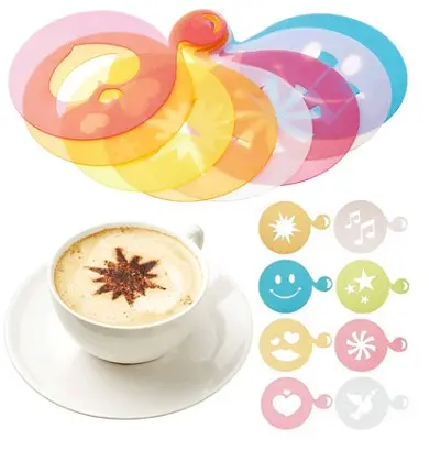 Рекламная Цветная Пластиковая форма для кофе/декоративный шаблон для капучино