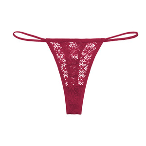 Tangas personalizadas de cintura baja para mujer, tangas de malla roja, con bordado elástico, Floral, G String - Product Image 6