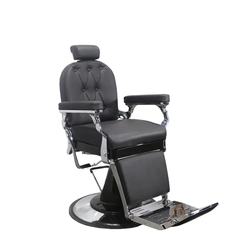 Hairdressing Equipment Used Reclining Lay Down Salon Black Hydraulic Pump Barber Chairs