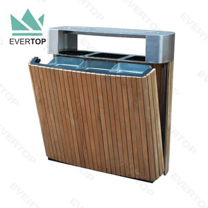 SD-38 127L Parkview Woden Sorting Design Trash <strong>Bin</strong> 3 Compartments Trash Can Wood Recycling <strong>Bin</strong> Containers Waste <strong>Bin</strong> 3 Portion - Product Image 1