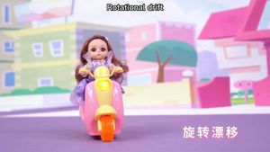 รถ4CH ของเล่นไฟฟ้าขนาดเล็กลายการ์ตูน RC รถแข่งมอเตอร์ควบคุมระยะไกลพร้อมไฟตุ๊กตาและไฟกระพริบ360องศา - Product Image 4