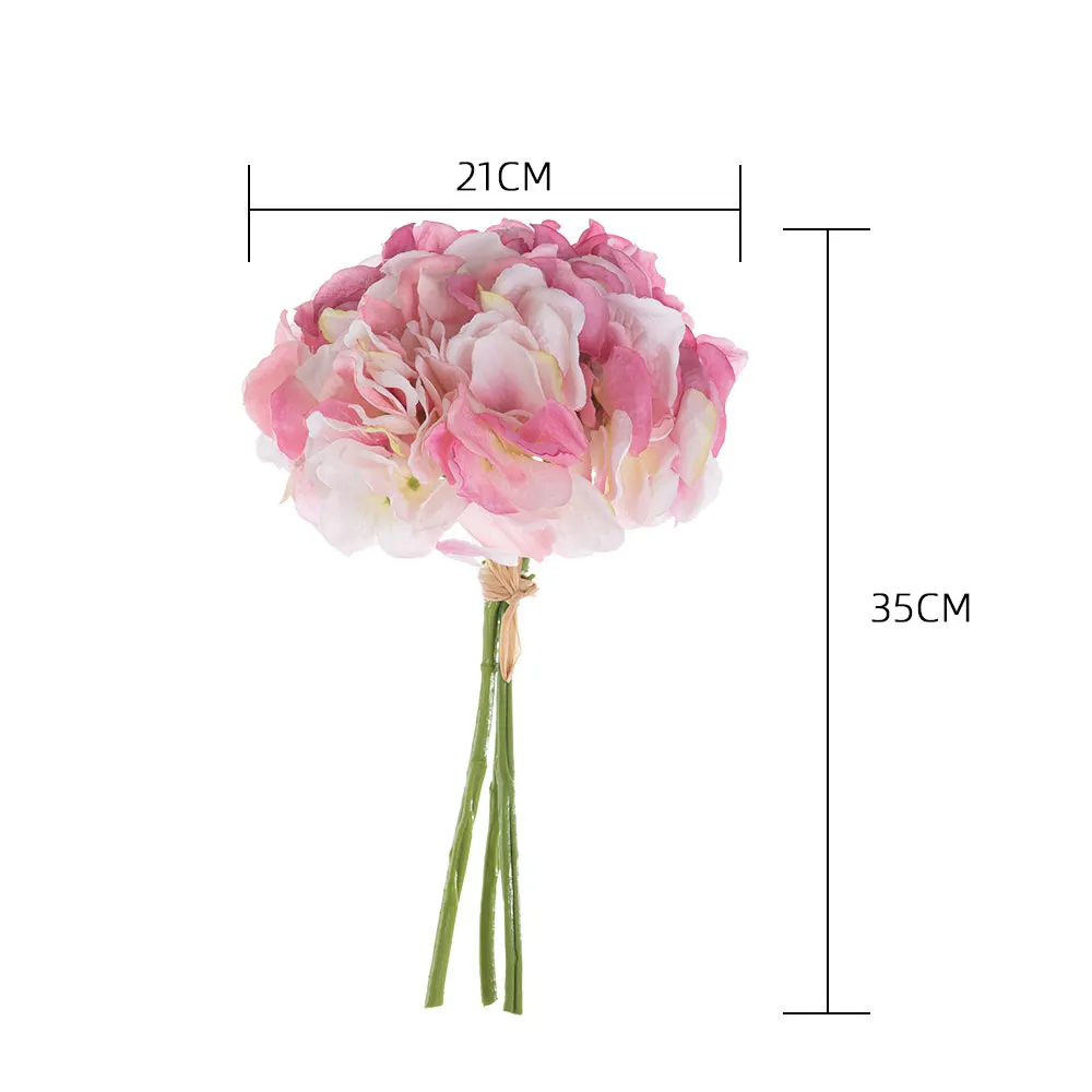 SENMASINE 35cm buket için gerçek dokunmatik ipek ortanca yapay çiçek ev Diy düğün dekor Centerpiece çiçek turuncu mor