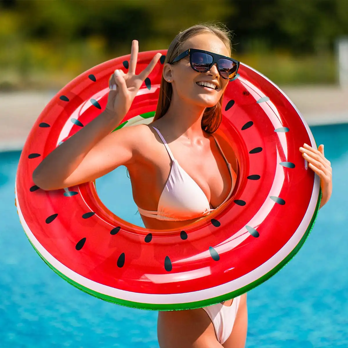 Inflatable Pool Floats Rings Water Floaty Toys - Suitable for Teens Aged 12+ and Adults - Beach Swimming Party Swim Tubes