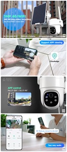 24hours Recording 3MP Wireless WIFI <strong>Camera</strong> AOV 9000mAh Chargeable Battery Solar-Powered with Solar Panel SD Slot Two-way Talk - Product Image 6
