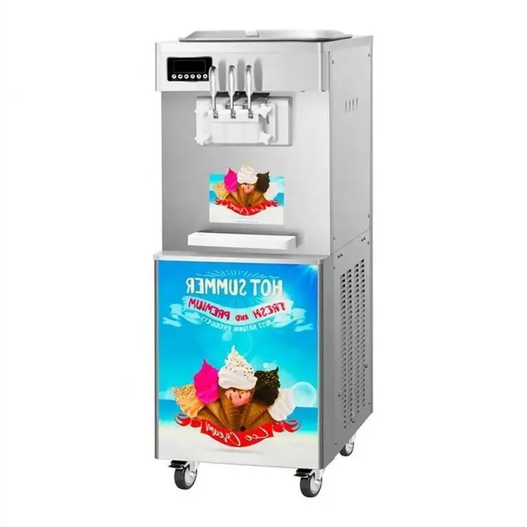 Machine à crème glacée molle molle de service de bureau commerciale Mini 3 saveurs