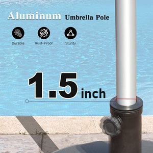 1.2*1.8m kırmızı ekstra büyük dikdörtgen veranda şemsiye su geçirmez güneş gölge alüminyum çerçeve UV 50 + rüzgar geçirmez tasarım açık için - Product Image 6
