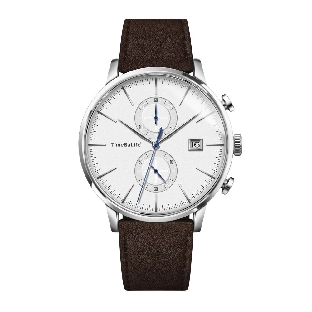 White Dial & Leather Strap