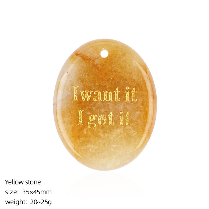 Yellow Jade Palm Stone Pendant
