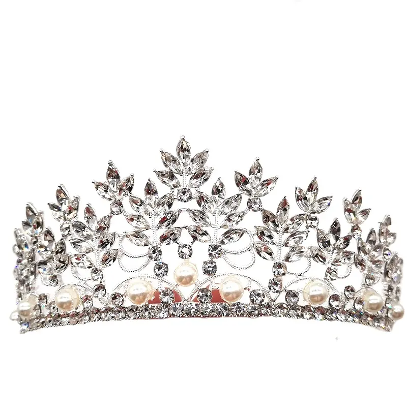 Atacado charmoso strass casamento coroa jóias tiaras e coroas casamento Europa e América vidro Tiara mulheres acessórios